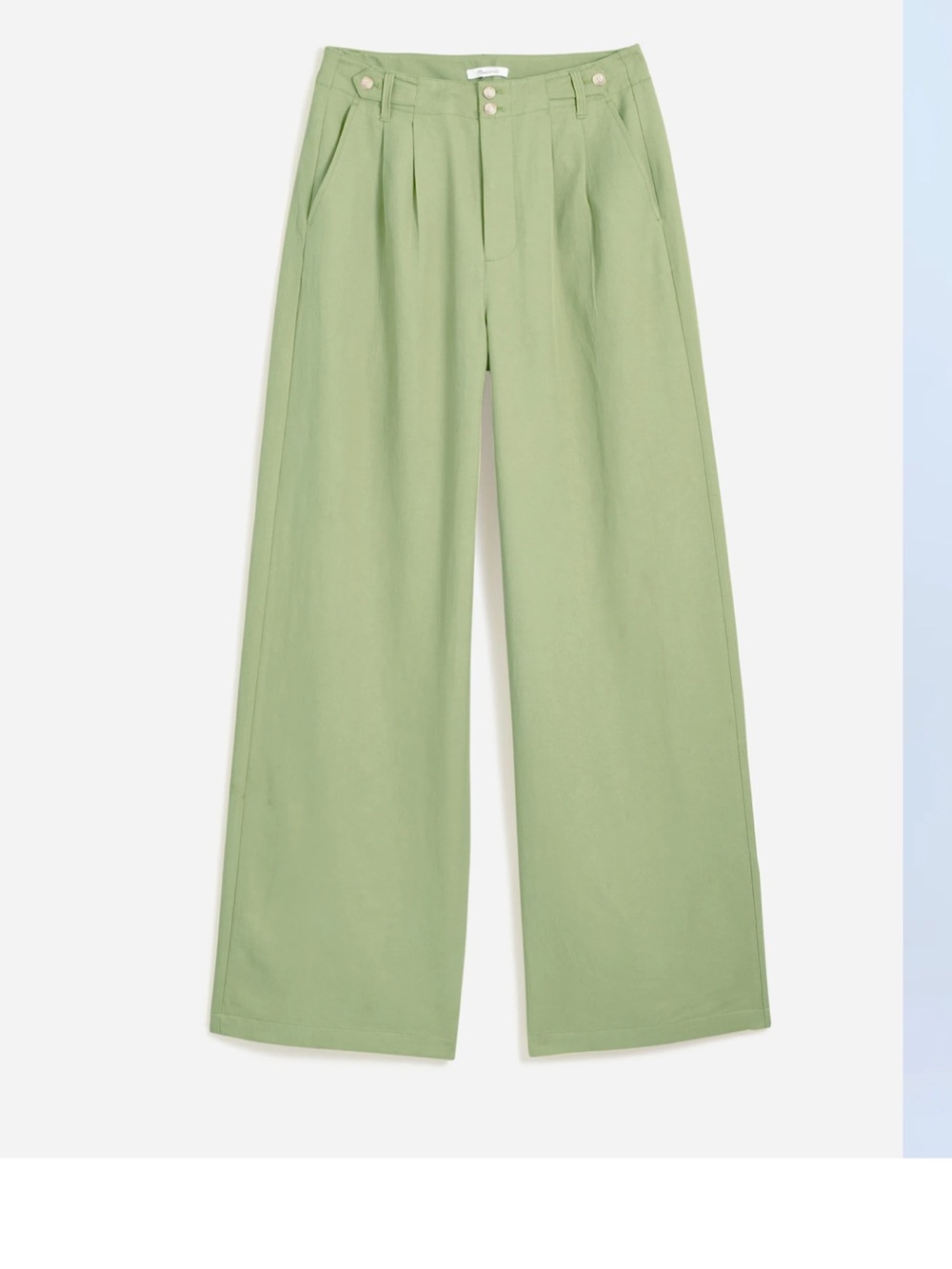 Madewell Harlow Wide Leg Sage Green Trousers 14